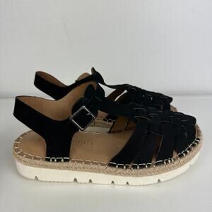 NWB Gentle Soul Womens Lizzy T-Strap Buckle Lightweight Platform Sandal Black 6M